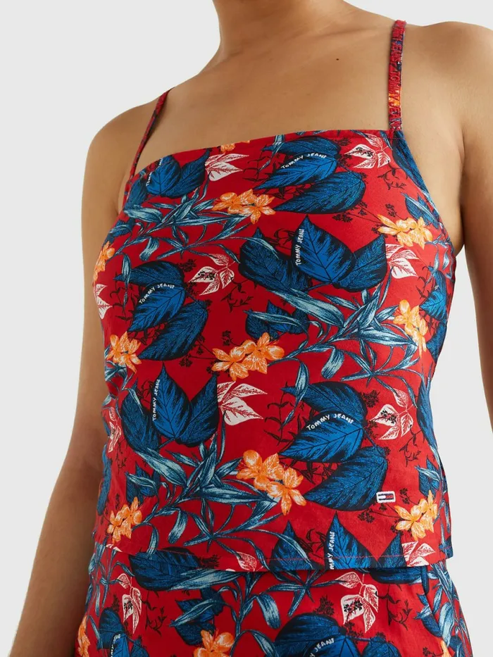 Tommy Hilfiger Tropical Print TieBack Camisole Tropical Leaf Print Womens Shirts and Blouses For Sale