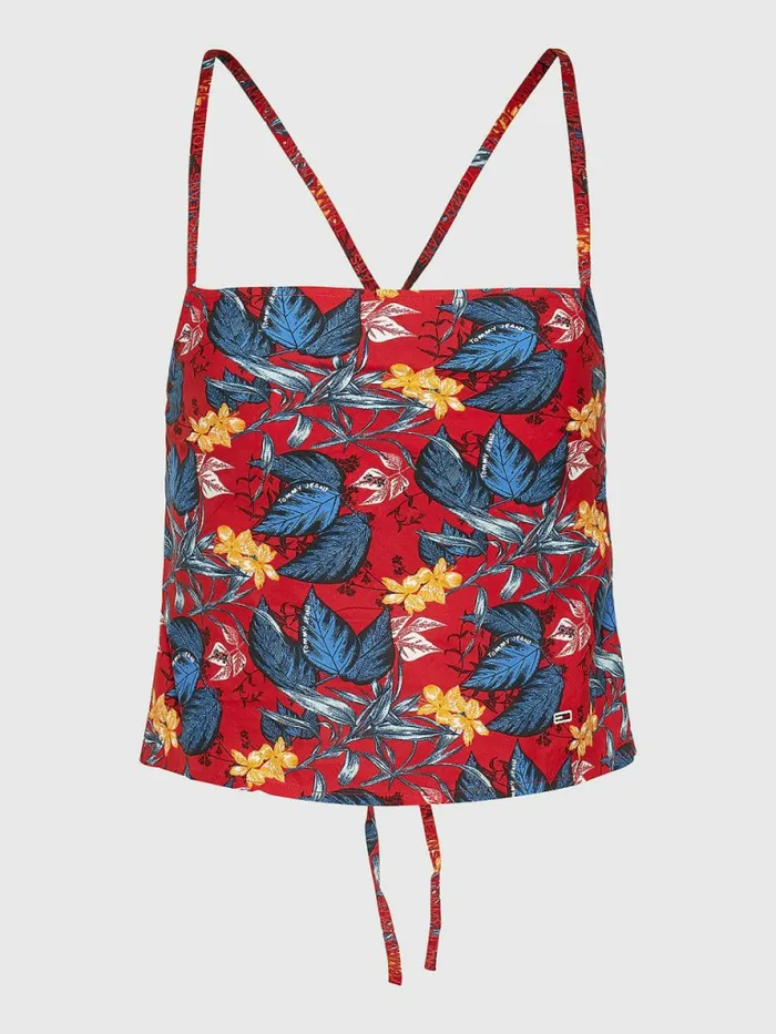 Tommy Hilfiger Tropical Print TieBack Camisole Tropical Leaf Print Womens Shirts and Blouses For Sale