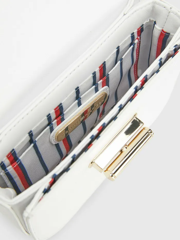 Tommy Hilfiger Turn Lock Mini Crossover Bag Bright White Womens Bags For Sale