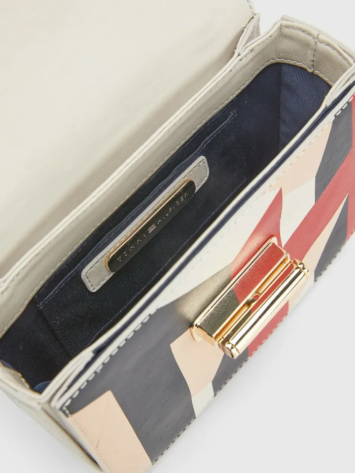 Tommy Hilfiger Turn Lock Small Leather Crossover Bag Corporate Intarsia Womens Bags Cheap On Sale