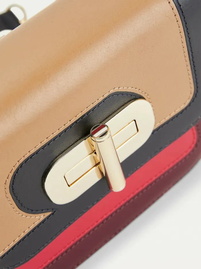 Tommy Hilfiger Turn Lock Small Leather Crossover Bag Corporate Shadow Womens Bags Near Me