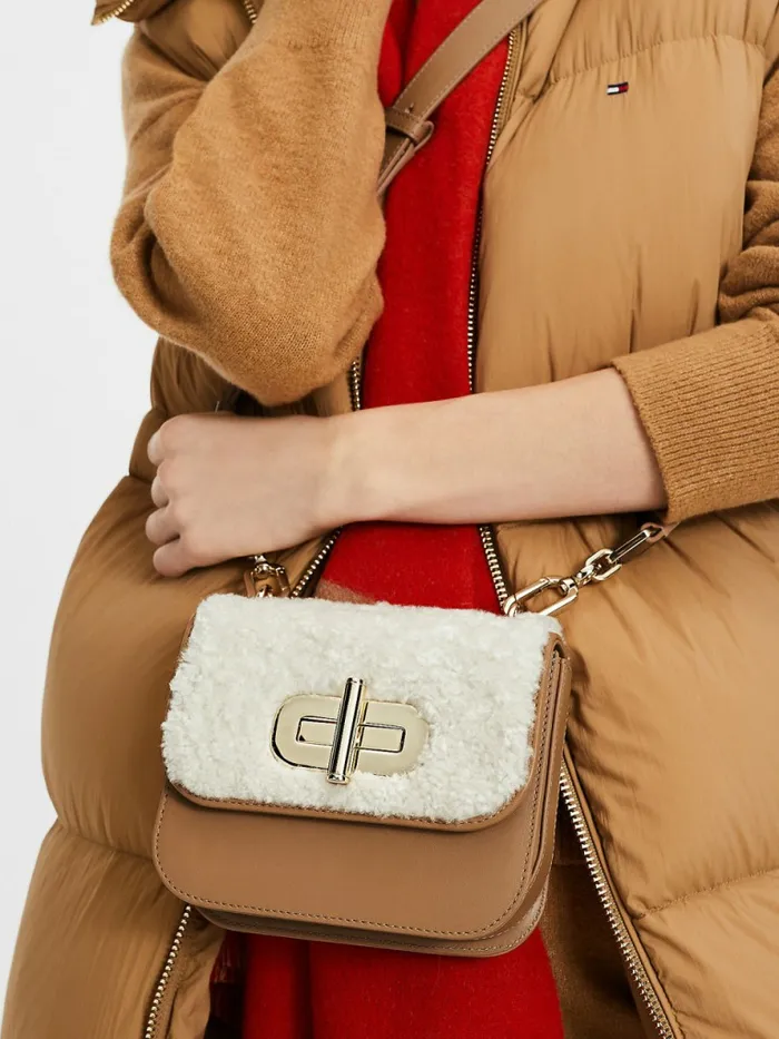Tommy Hilfiger Turn Lock Small Leather Crossover Bag Countryside Khaki Womens Bags Near Me