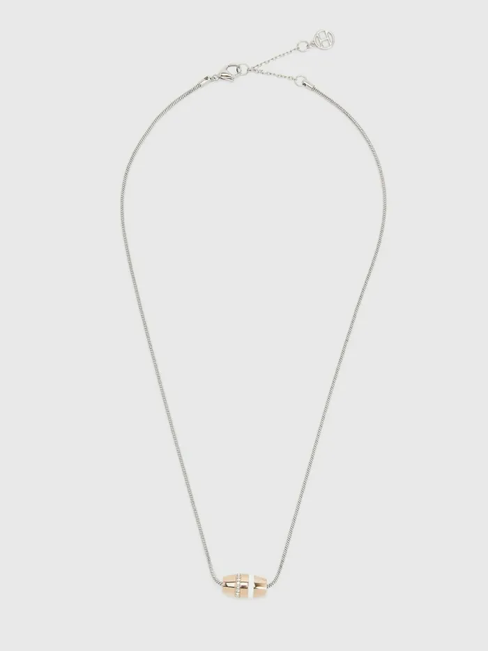 Tommy Hilfiger TwoTone Crystal Charm Necklace Carnation Gold Womens Jewellery Tommy Hilfiger TwoTone Crystal Charm Necklace Carnation Gold Womens Jewellery