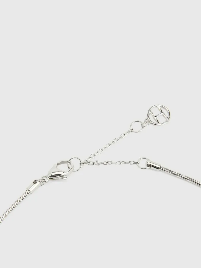 Tommy Hilfiger TwoTone Crystal Charm Necklace Carnation Gold Womens Jewellery