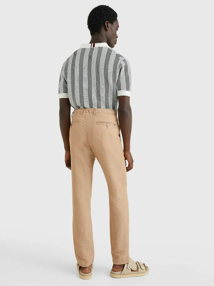 Tommy Hilfiger TwoTone Slim Fit Trousers Basket Brown Mens Trousers