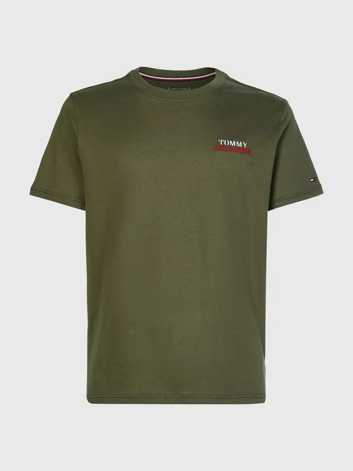 Tommy Hilfiger Ultra Soft Crew Neck TShirt Army Green Mens Loungewear and Nightwear