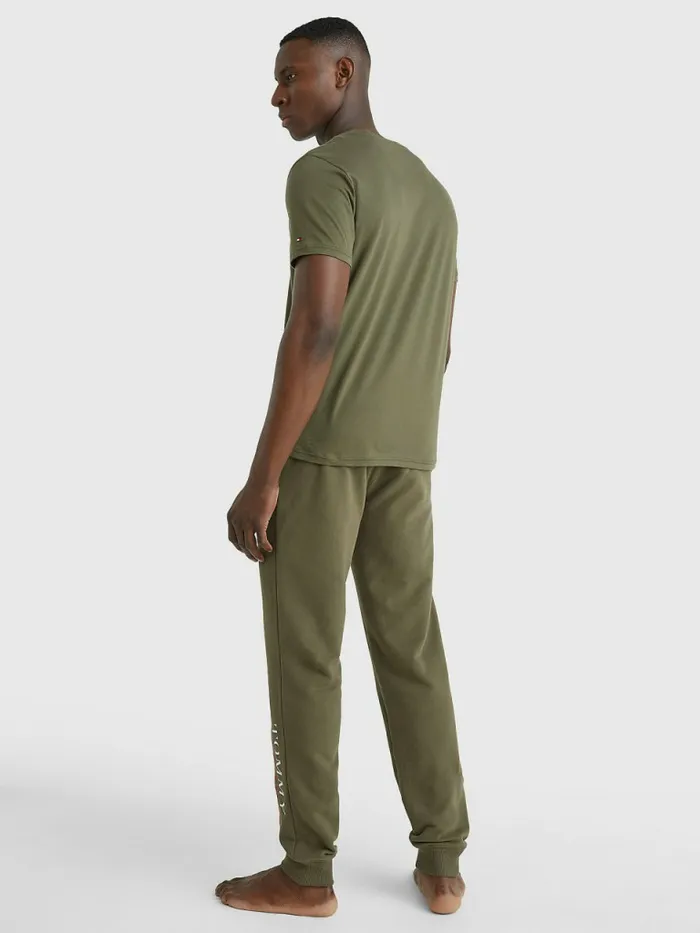 Tommy Hilfiger Ultra Soft Crew Neck TShirt Army Green Mens Loungewear and Nightwear