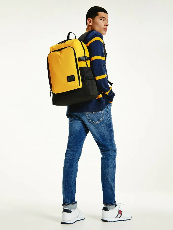 Tommy Hilfiger Urban Tommy Badge Backpack Prairie Yellow Mens Bags Popular