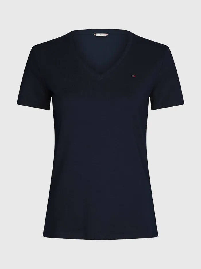 Tommy Hilfiger VNeck Slim Fit TShirt Desert Sky Womens TShirts Gift Ideas