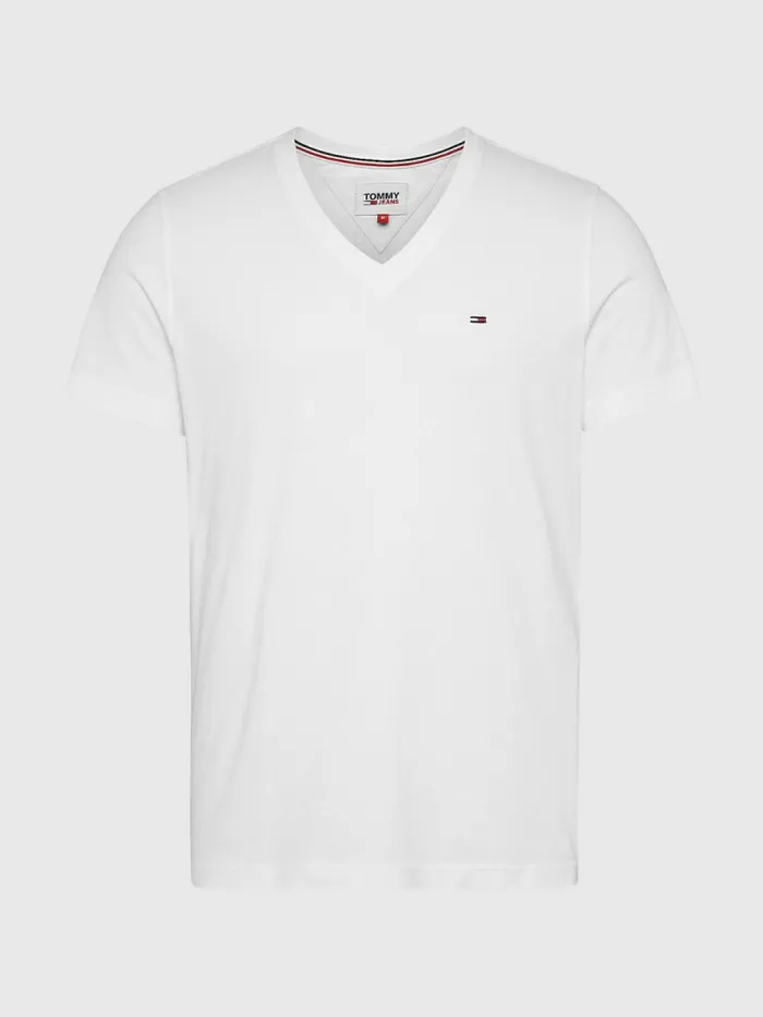 Tommy Hilfiger VNeck TShirt Classic White Mens TShirts On Sale