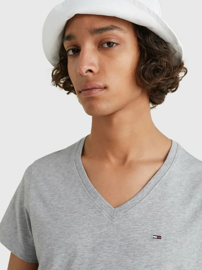 Tommy Hilfiger VNeck TShirt Lt Grey Htr Mens TShirts Near Me
