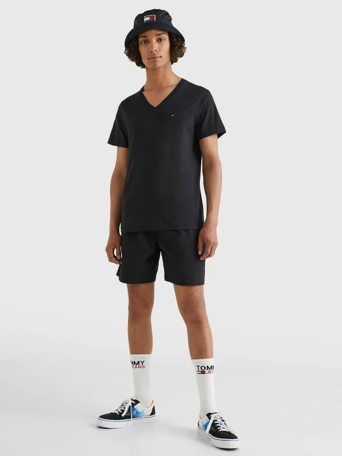 Tommy Hilfiger VNeck TShirt Tommy Black Mens Essentials