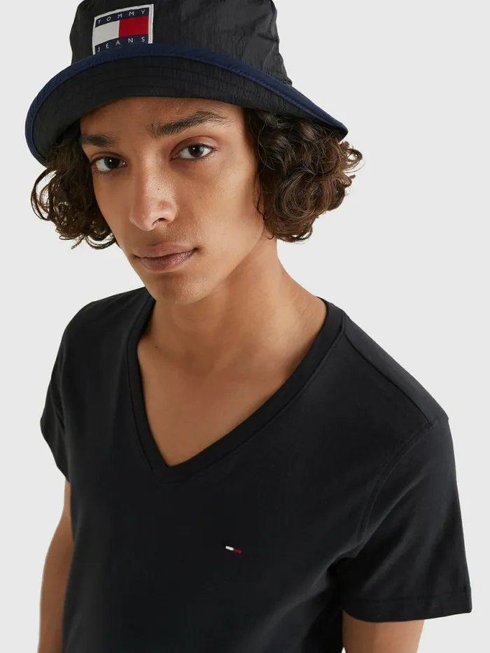 Tommy Hilfiger VNeck TShirt Tommy Black Mens Essentials