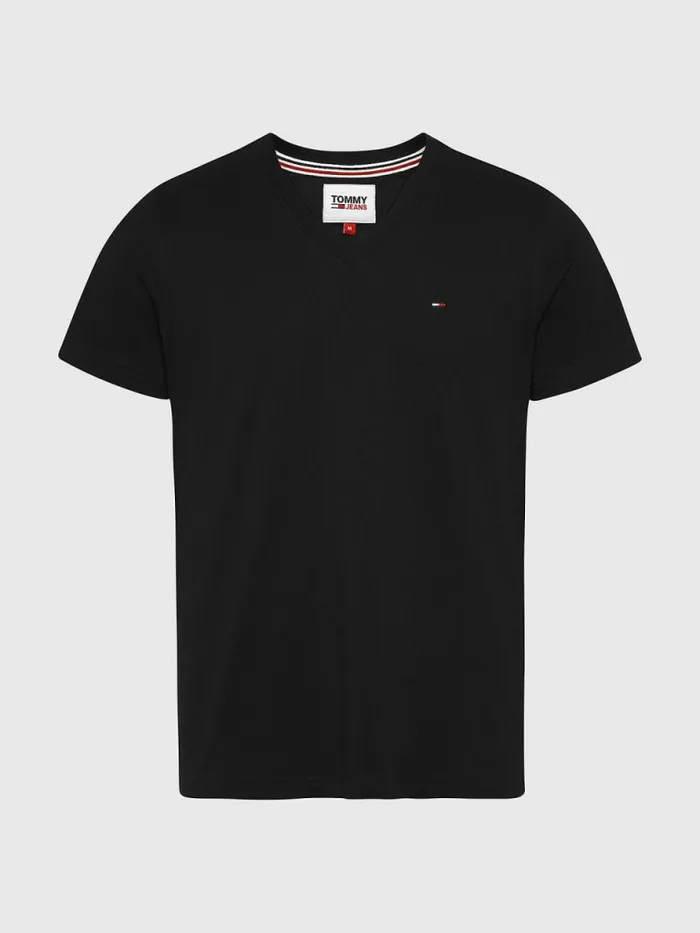 Tommy Hilfiger VNeck TShirt Tommy Black Mens Essentials
