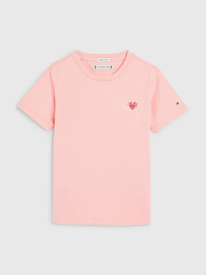 Tommy Hilfiger Valentines Heart Print TShirt Glacier Pink Girls Tops and TShirts Cheap On Sale Tommy Hilfiger Valentines Heart Print TShirt Glacier Pink Girls Tops and TShirts Cheap On Sale
