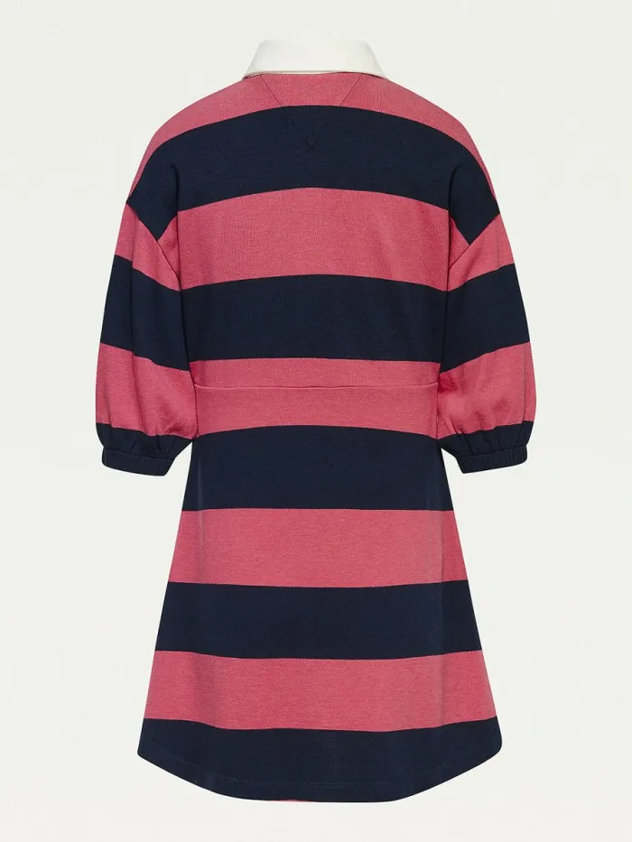 Tommy Hilfiger Varsity Rugby Polo Dress Twilight Navy Watermelon Stripe Girls Dresses Gift Ideas