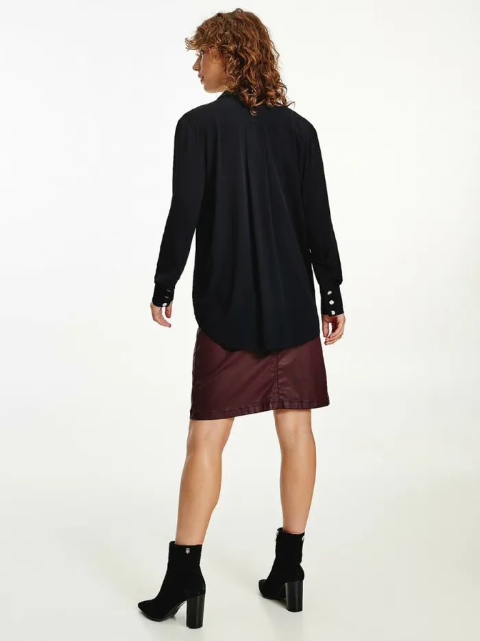 Tommy Hilfiger Viscose Crepe Regular Fit Blouse Black Womens Shirts and Blouses On Sale