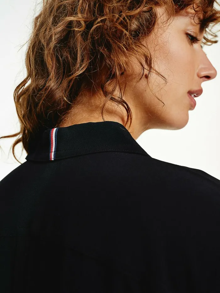 Tommy Hilfiger Viscose Crepe Regular Fit Blouse Black Womens Shirts and Blouses On Sale