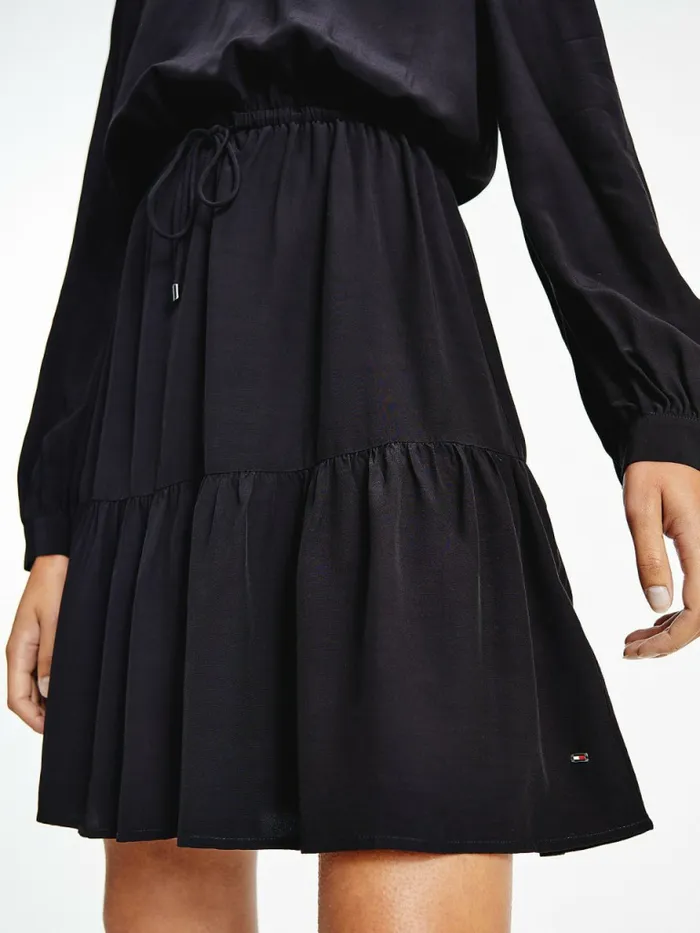 Tommy Hilfiger Viscose Fit And Flare Dress Black Womens Dresses and Jumpsuits Sale