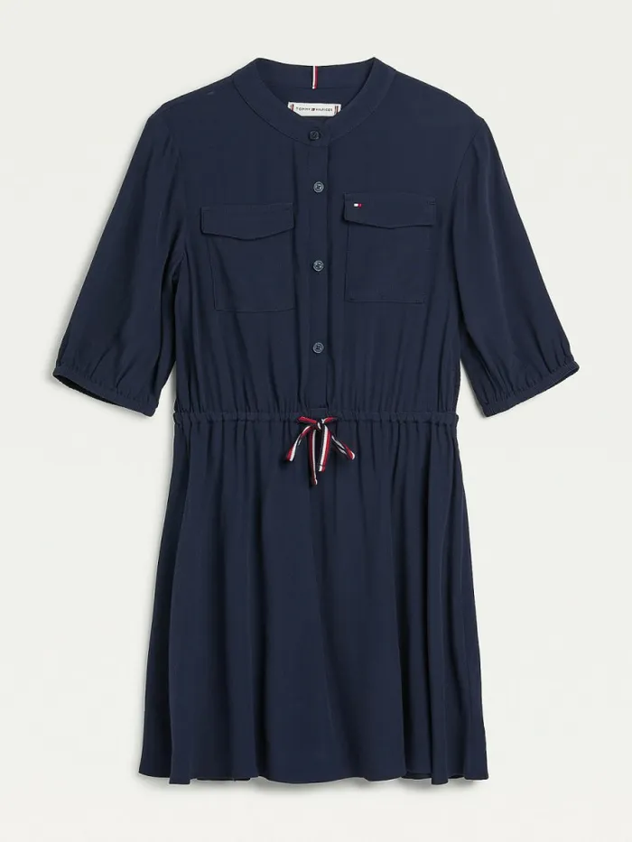 Tommy Hilfiger Viscose Pocket Dress Twilight Navy Girls Dresses Online