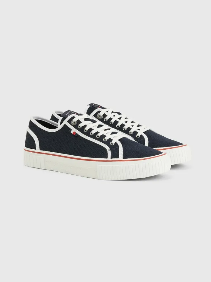 Tommy Hilfiger Vulcanised Canvas Trainers Desert Sky Mens Boots Fashion