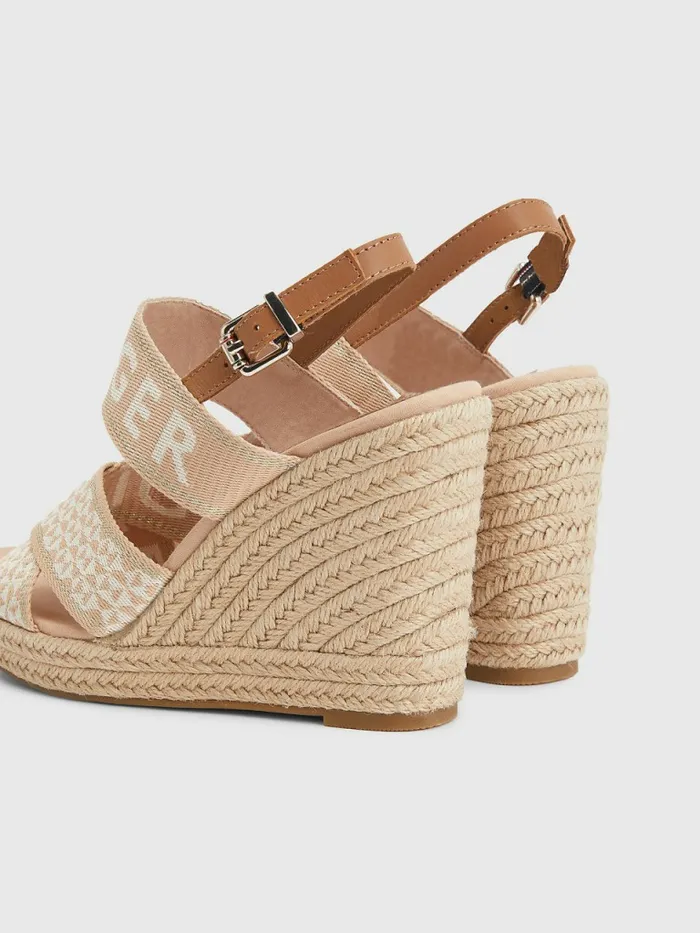 Tommy Hilfiger Webbing High Wedge Sandals Sandrift Womens Sandals Popular