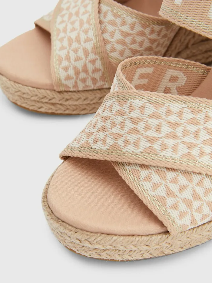 Tommy Hilfiger Webbing High Wedge Sandals Sandrift Womens Sandals Popular