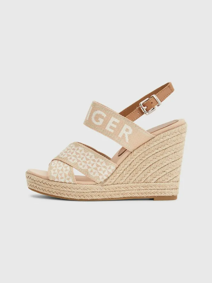 Tommy Hilfiger Webbing High Wedge Sandals Sandrift Womens Sandals Popular