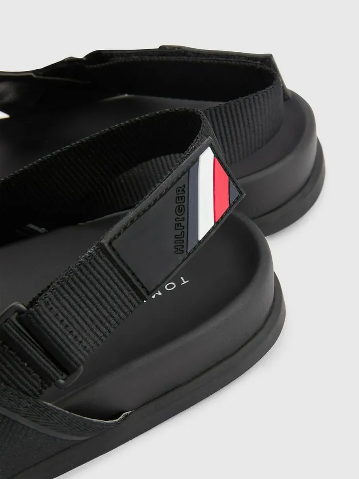 Tommy Hilfiger Webbing Strap Sandals Black Mens Trainers Fashion