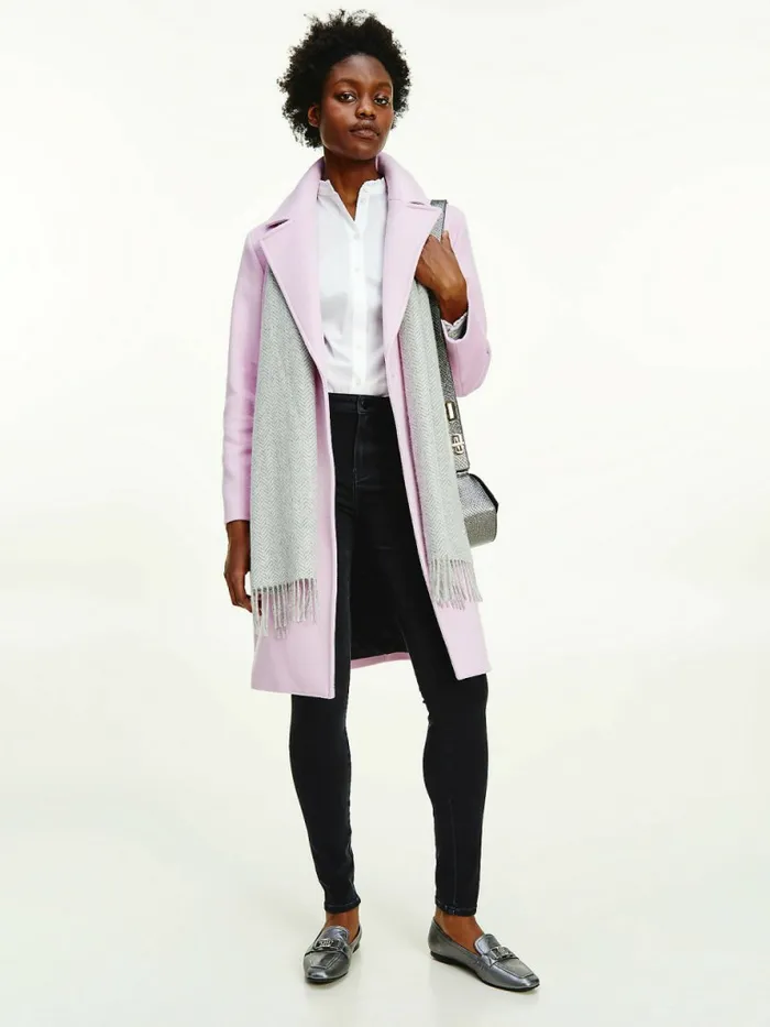 Tommy Hilfiger Wool Blend Belted Coat Luminous Lilac Womens Coats and Jackets Sale Tommy Hilfiger Wool Blend Belted Coat Luminous Lilac Womens Coats and Jackets Sale