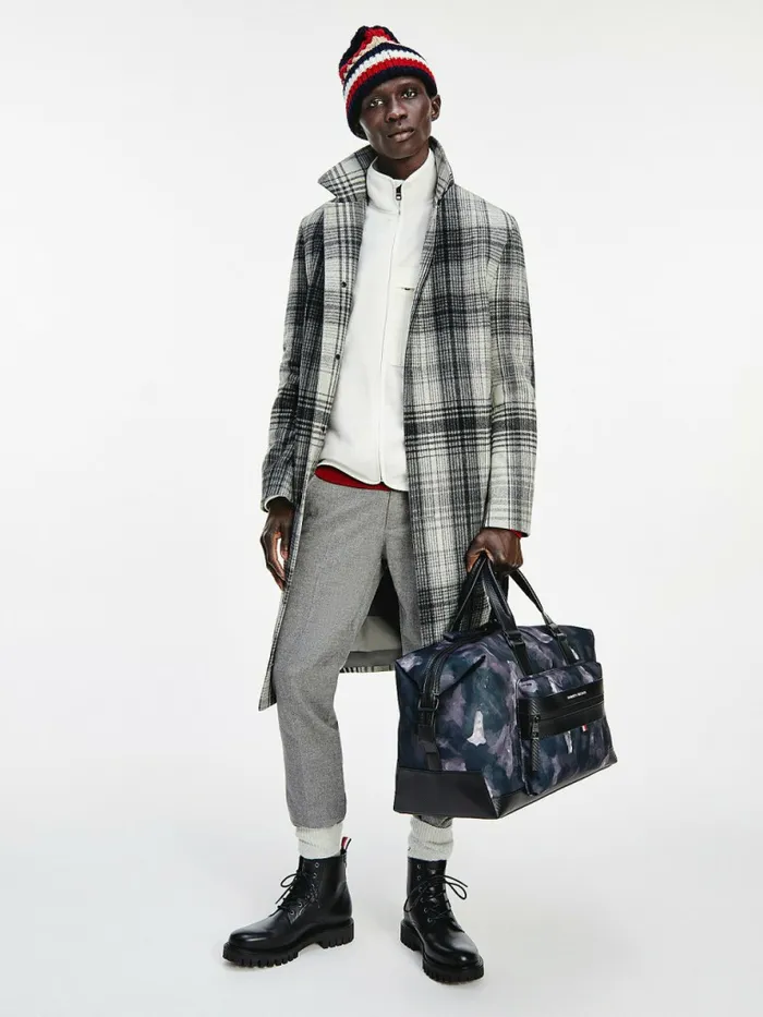 Tommy Hilfiger Wool Blend Plaid Check Car Coat Grey Check Mens Coats and Jackets Popular Tommy Hilfiger Wool Blend Plaid Check Car Coat Grey Check Mens Coats and Jackets Popular