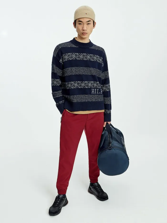 Tommy Hilfiger Wool Oversized Fair Isle Jumper Desert SkyIvory Mens Knitwear Popular Tommy Hilfiger Wool Oversized Fair Isle Jumper Desert SkyIvory Mens Knitwear Popular
