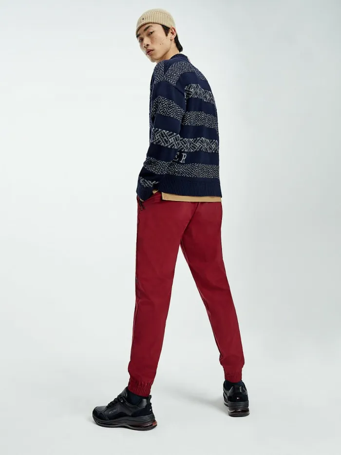 Tommy Hilfiger Wool Oversized Fair Isle Jumper Desert SkyIvory Mens Knitwear Popular