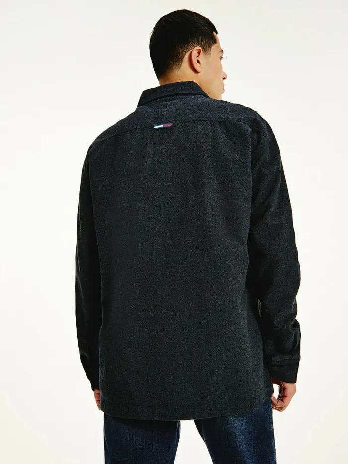 Tommy Hilfiger ZipThru Soft Organic Cotton Overshirt Black Mens Shirts Gift 4 You