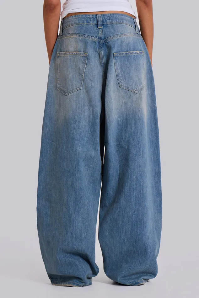 Tops Women Jaded London Light Wash Slub XL Colossus Jeans