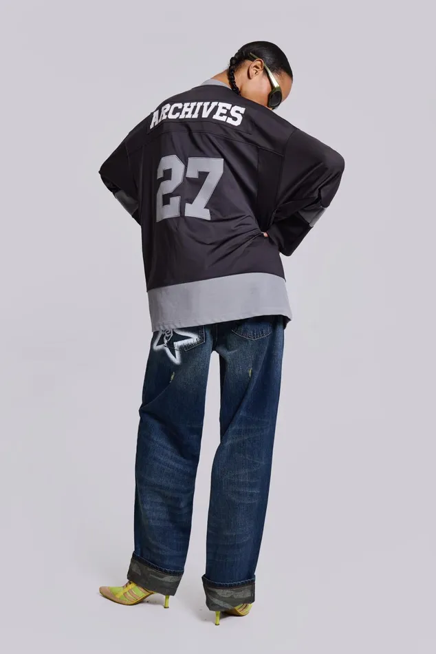 Tops Women Jaded London Shop Jaded Archive Diamante Football Shirt Tops Women Jaded London Shop Jaded Archive Diamante Football Shirt