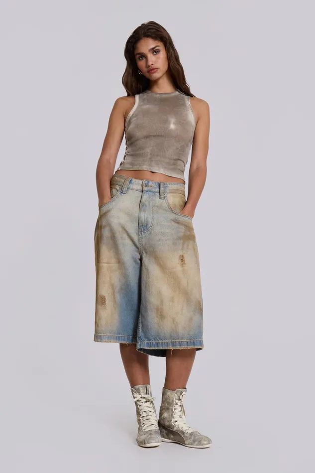 Tops Women Jaded London Shop Mud Wash Colossus Jorts
