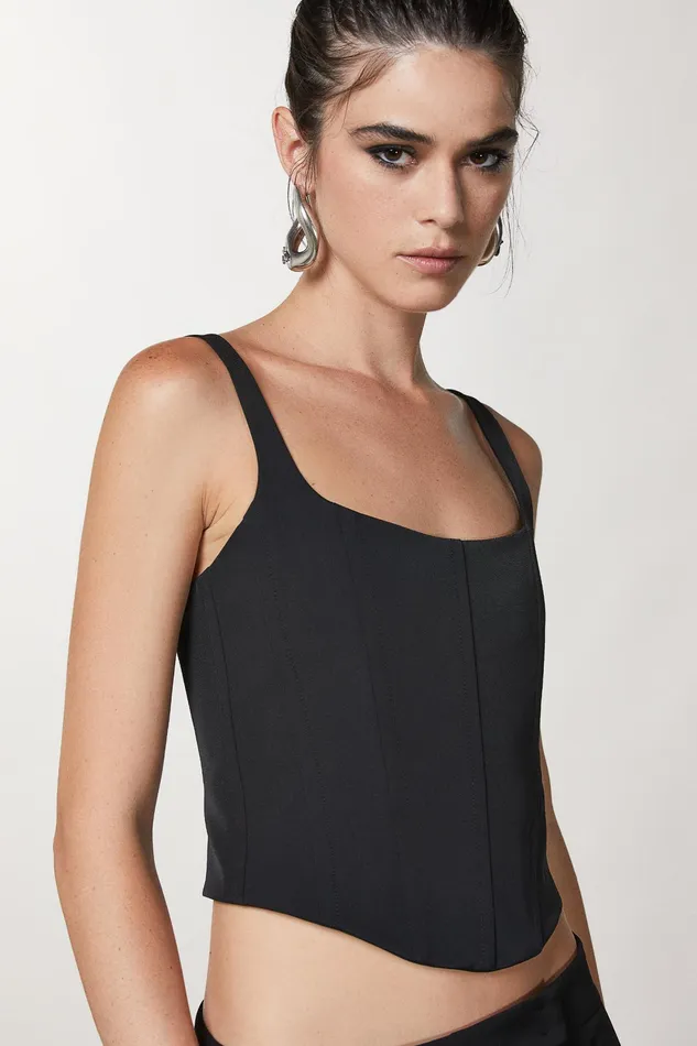 Tops Women Patrizia Pepe Bustier Top Nero