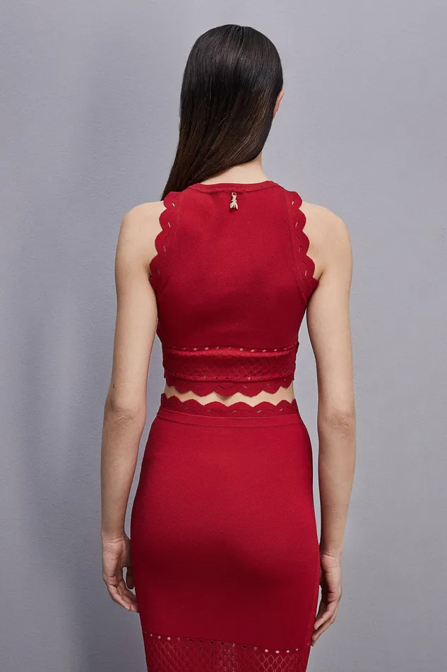 Tops Women Patrizia Pepe Viscose Blend Top Red Heart