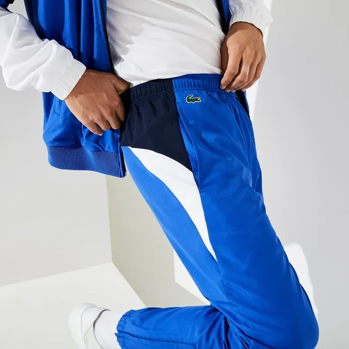 Tracksuits Lacoste Mens SPORT Colorblock JerseyLined Tracksuit BlueNavy BlueWhite Gift 4 You