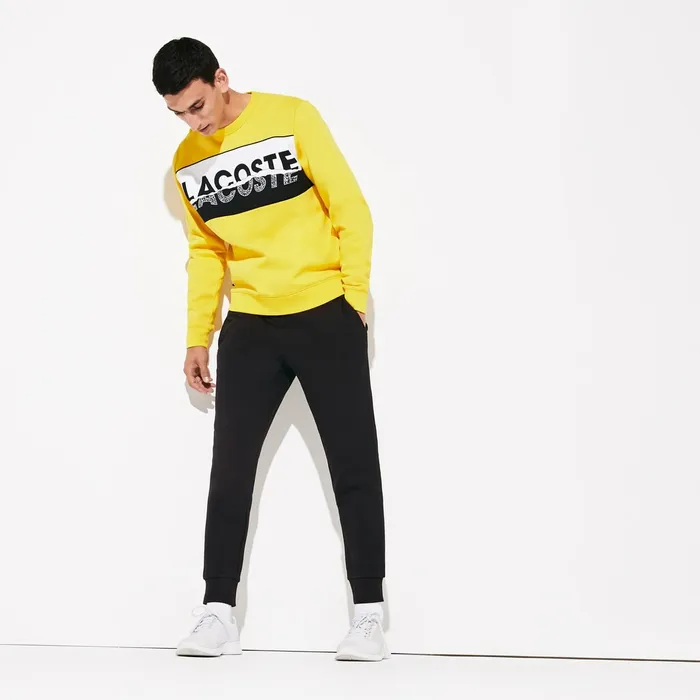 Tracksuits Lacoste Mens SPORT Cotton Fleece Tennis Sweatpants Black Popular