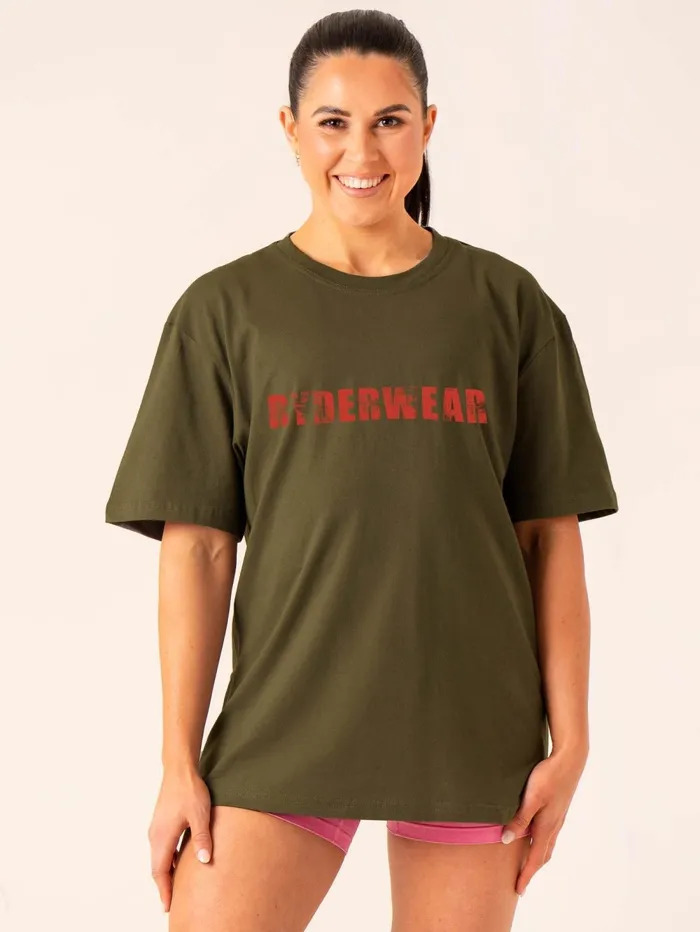 Training TShirt 8211 Olive Women Ryderwear TShirts
