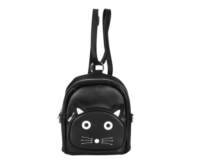 TUKskin Black Kitty MIni Backpack Adult TUK Shoes Stickers Pins Patches Totes