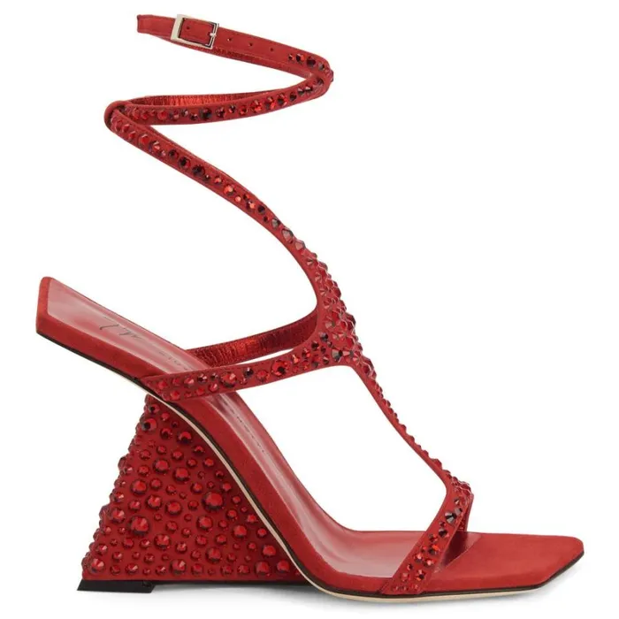 Tutankamon Crystal Red Women Giuseppe Zanotti Sandals