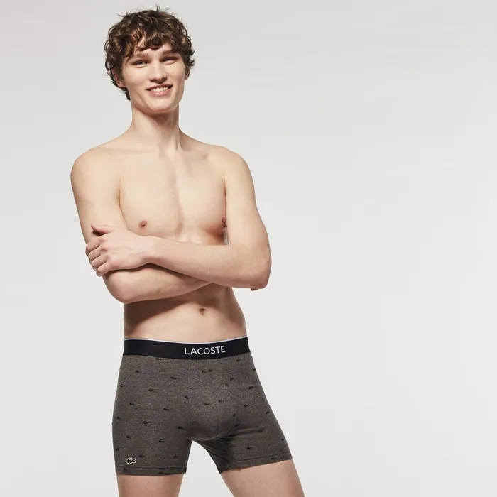 Underwear Lacoste Mens Pack of 3 Long Boxer Briefs BlackGrey Chine Cheap On Sale Underwear Lacoste Mens Pack of 3 Long Boxer Briefs BlackGrey Chine Cheap On Sale