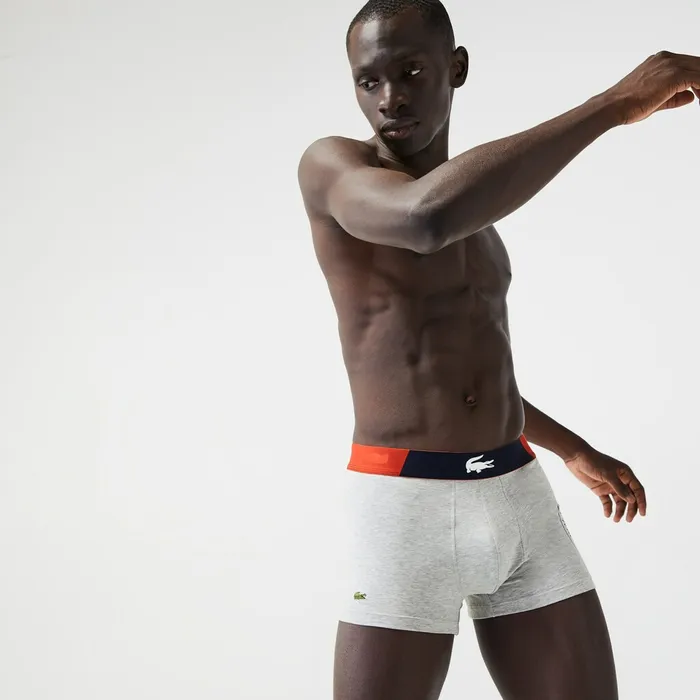 Underwear Lacoste Mens Roland Garros Boxer Briefs Grey Chine Online