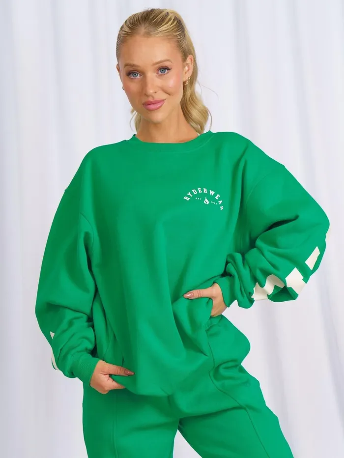 Unisex Collegiate Sweater 8211 Green Women Ryderwear Tops