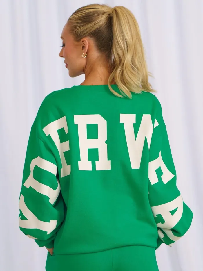 Unisex Collegiate Sweater 8211 Green Women Ryderwear Tops