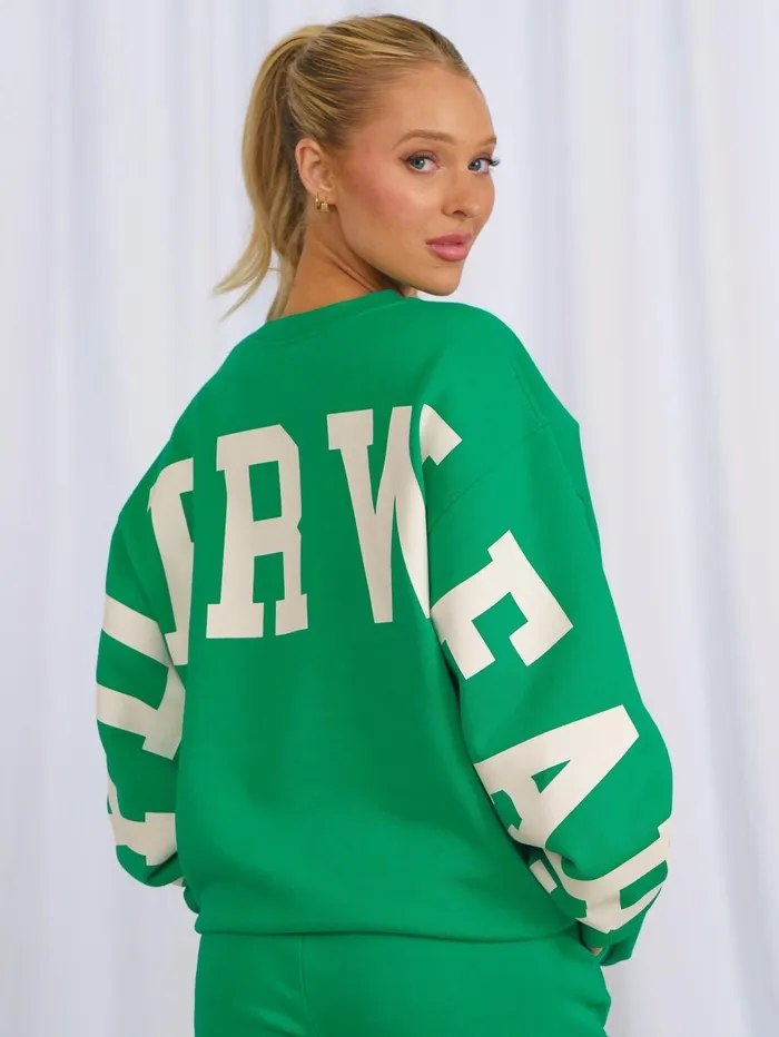 Unisex Collegiate Sweater 8211 Green Women Ryderwear Tops