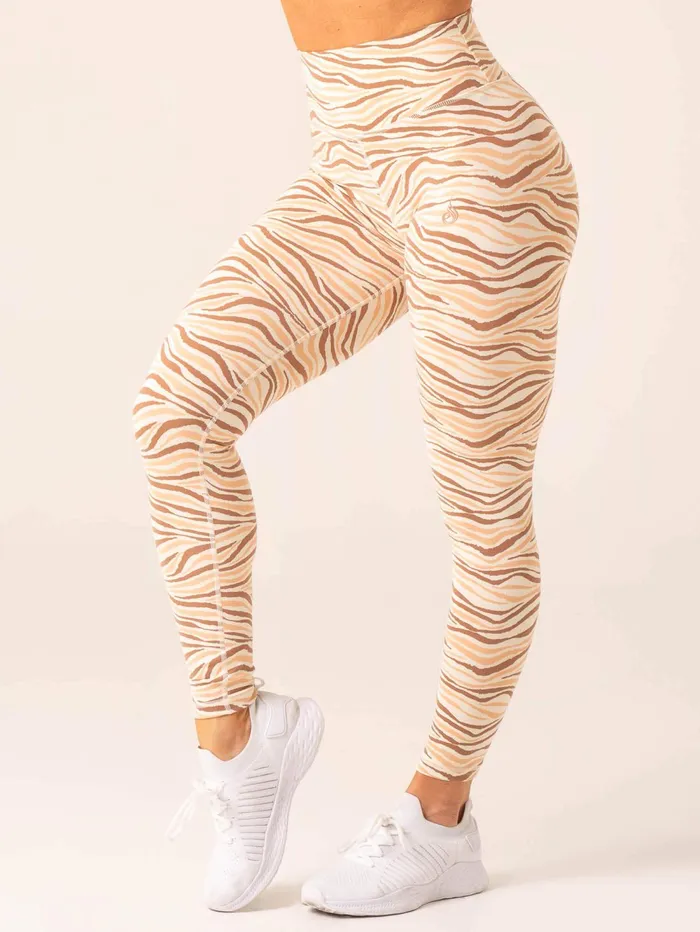 Unstoppable High Waisted Scrunch Leggings 8211 Vanilla Zebra Women Ryderwear Leggings